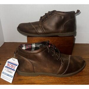 Bobs Skechers Booties Chill‎ Luxe Drifting mid-top Oxford Women's Shoes Sz 8 NWT